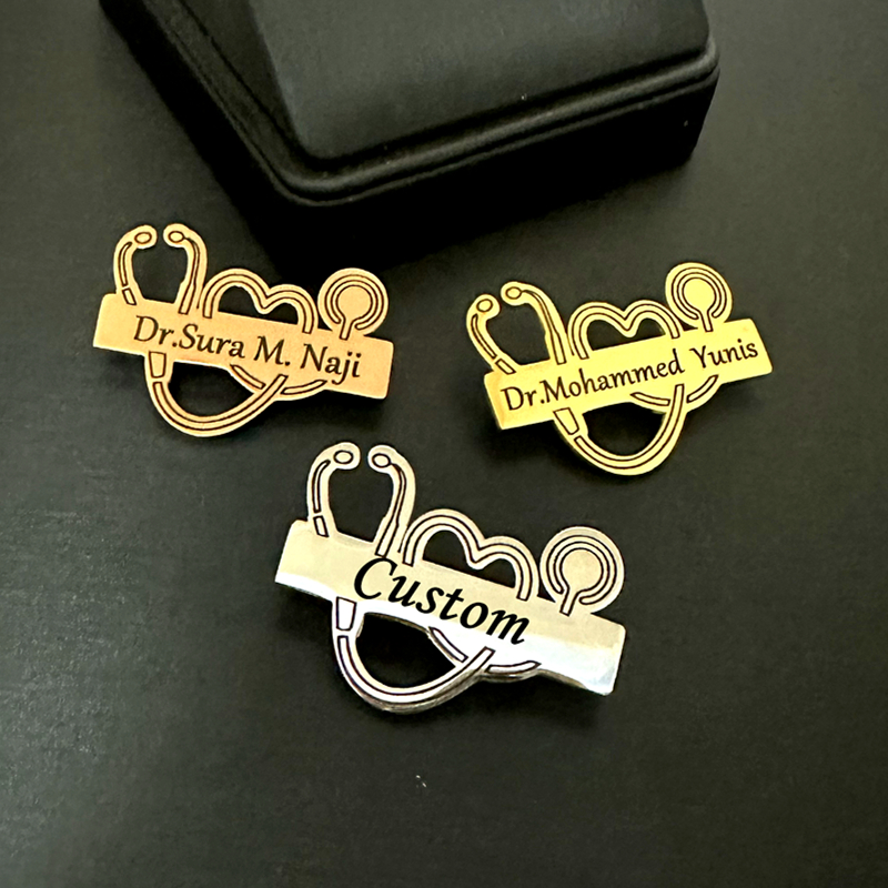 Tuxedo Lapel Pin - Custom Healthcare Worker Doctor Brooch Can