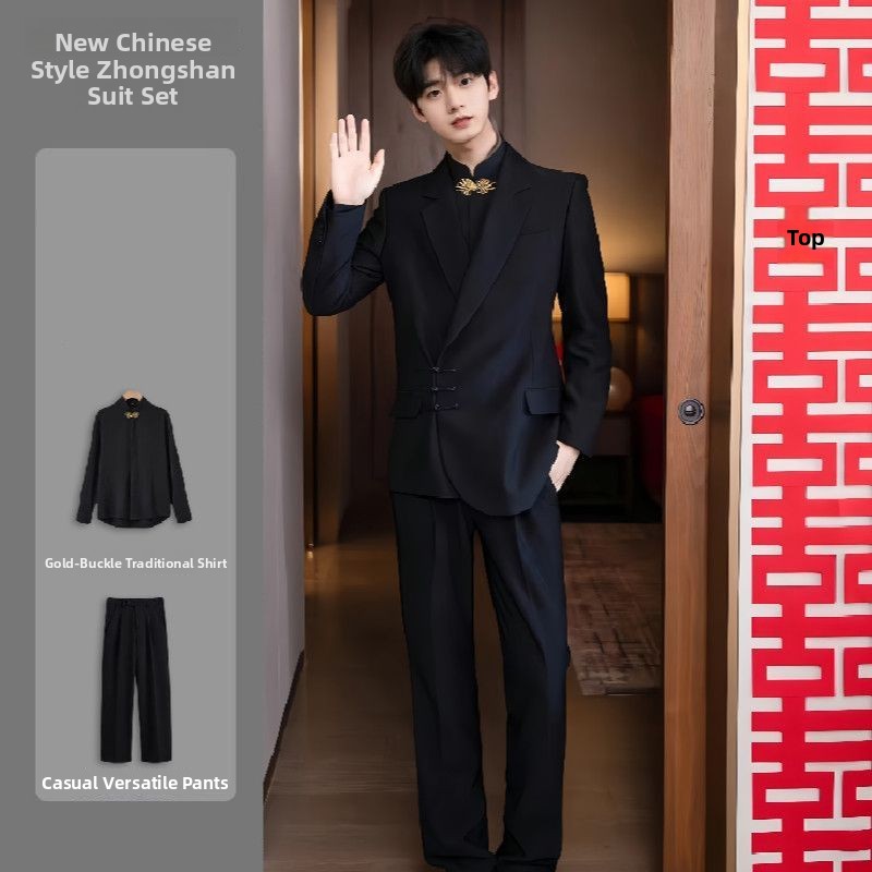 New Chinese Sle Buttoned Weddi - Men'S Formal Wear For Engagement reseña y precio