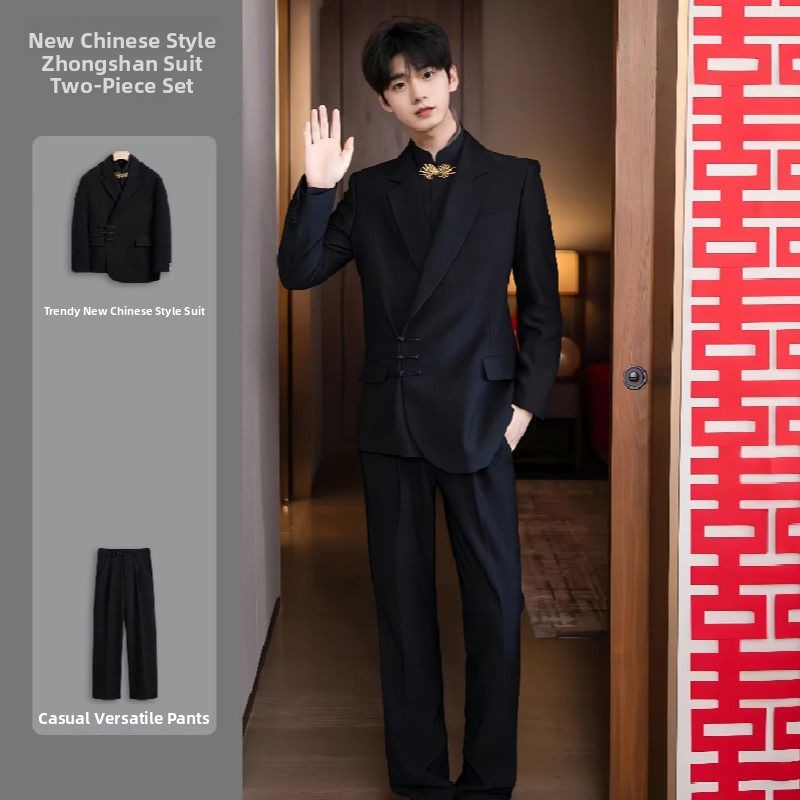 New Chinese Sle Buttoned Weddi - Men'S Formal Wear For Engagement reseña y precio
