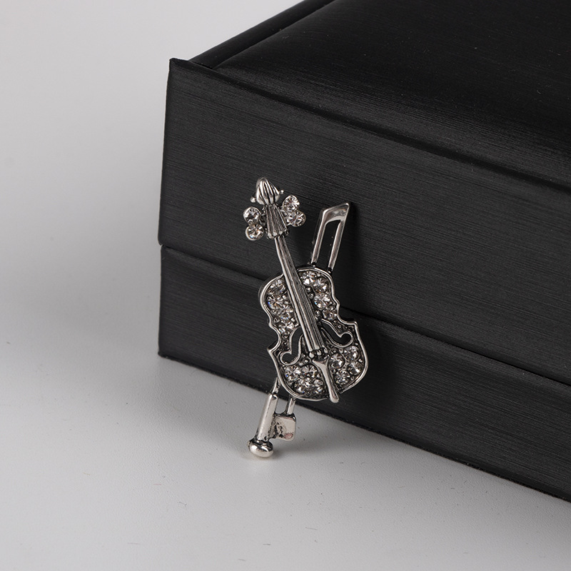 Crystal Violin Brooch Jewelry  - Tuxedo Lapel Pin reseña y precio