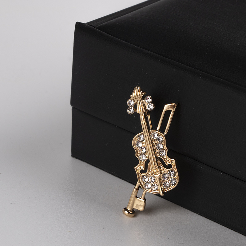 Crystal Violin Brooch Jewelry  - Tuxedo Lapel Pin reseña y precio