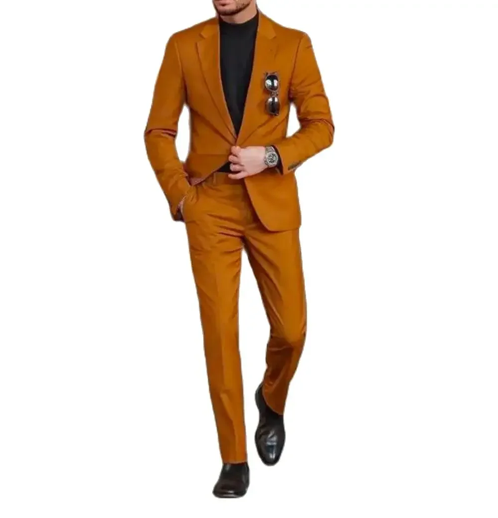Blue/Green/Champagne Notch Lap - Men Formal Party Wear Outfit reseña y precio