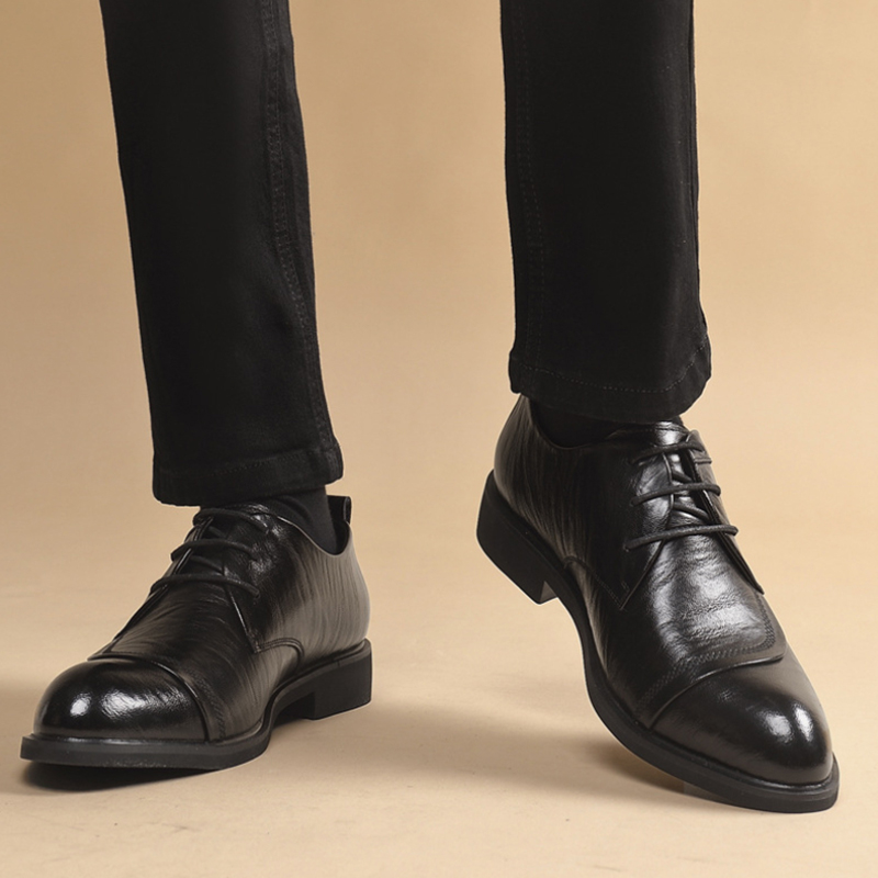 Leather Oxford Shoes With Meta - Men'S Formal Office Wear Shoes reseña y precio
