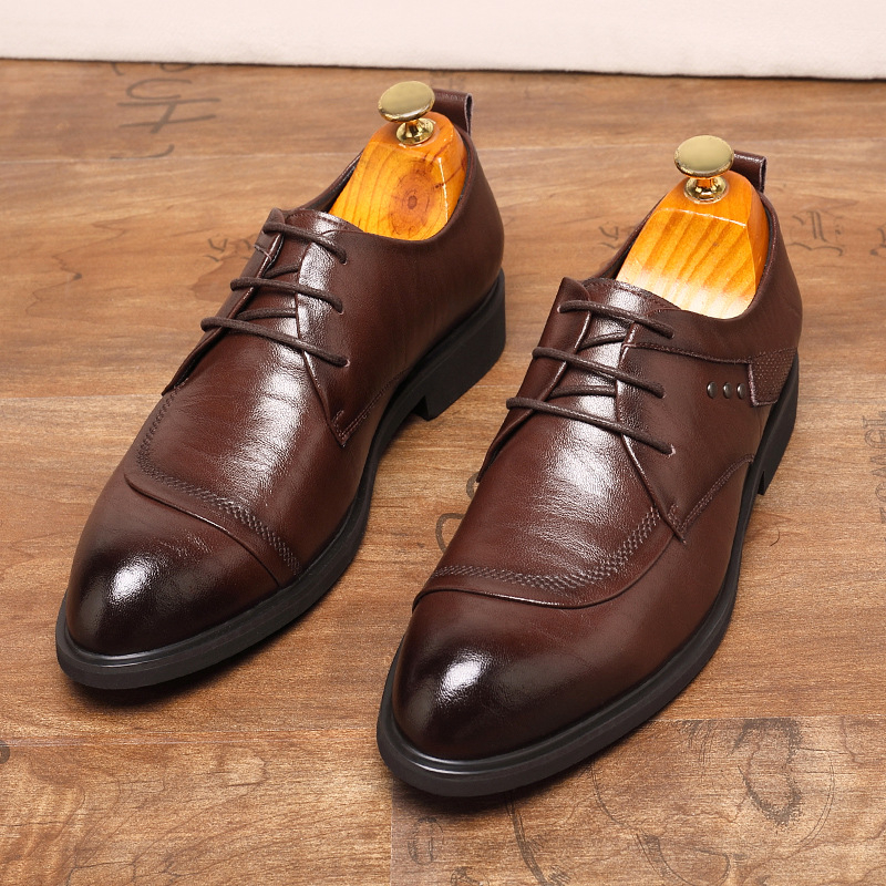 Leather Oxford Shoes With Meta - Men'S Formal Office Wear Shoes reseña y precio