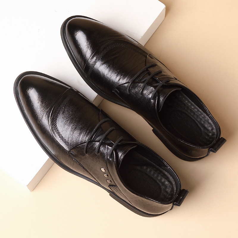 Leather Oxford Shoes With Meta - Men'S Formal Office Wear Shoes reseña y precio