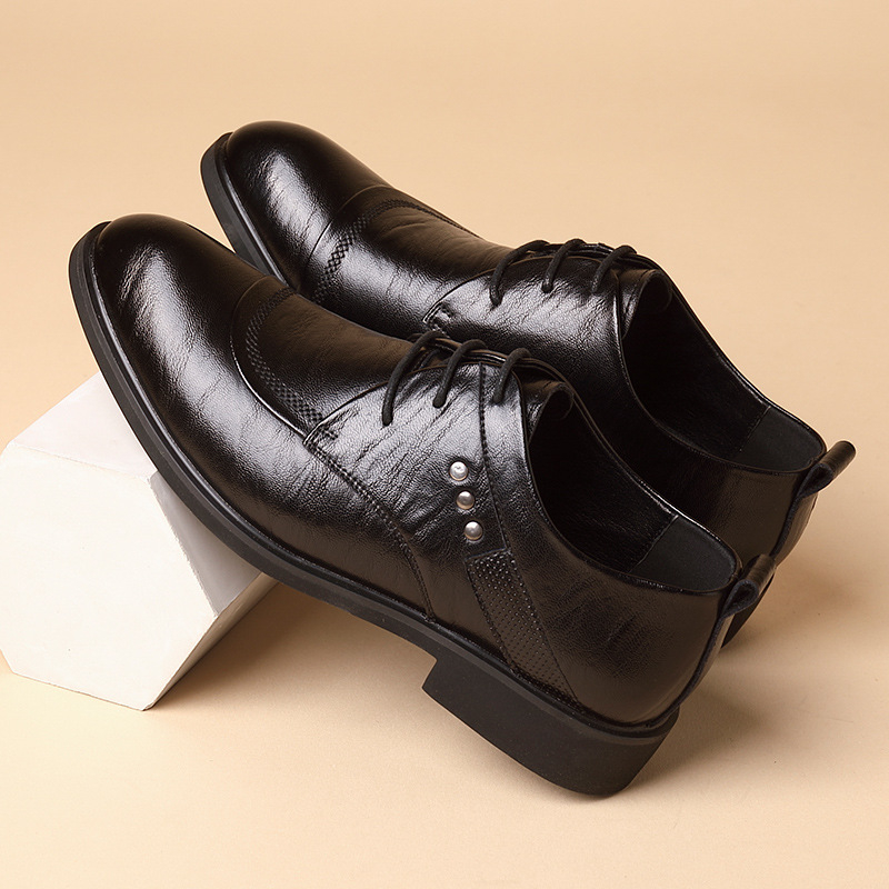 Leather Oxford Shoes With Meta - Men'S Formal Office Wear Shoes reseña y precio