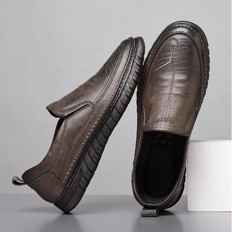 Leather shoes Men's casual sho - Formal Upper Wear Men reseña y precio