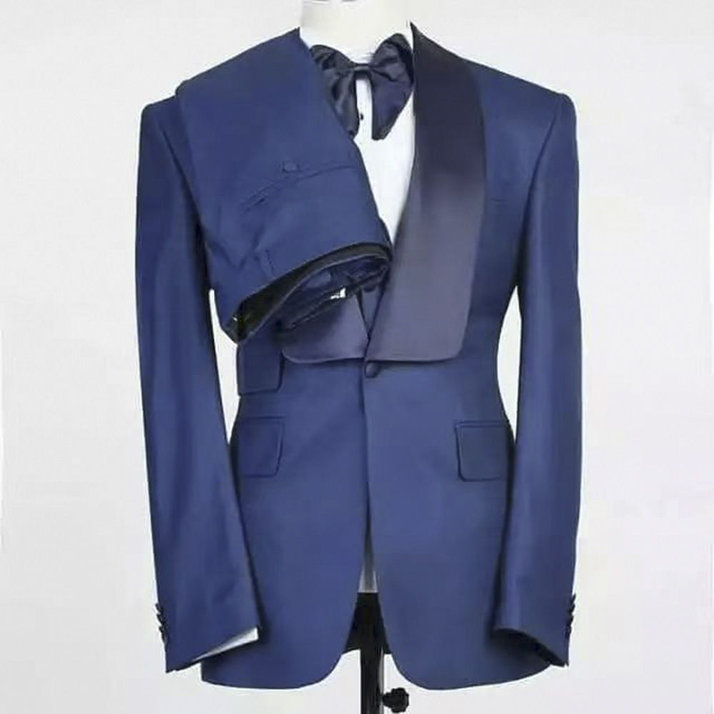 Blue Jacket Set Man Suit Shawl - Men Formal Party Wear Outfit reseña y precio