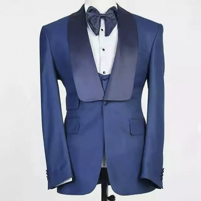 Blue Jacket Set Man Suit Shawl - Men Formal Party Wear Outfit reseña y precio