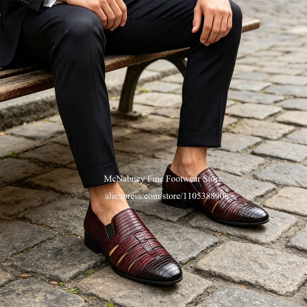 Breathable Cutout Burgundy Bla - Men Formal Wear Wedding reseña y precio