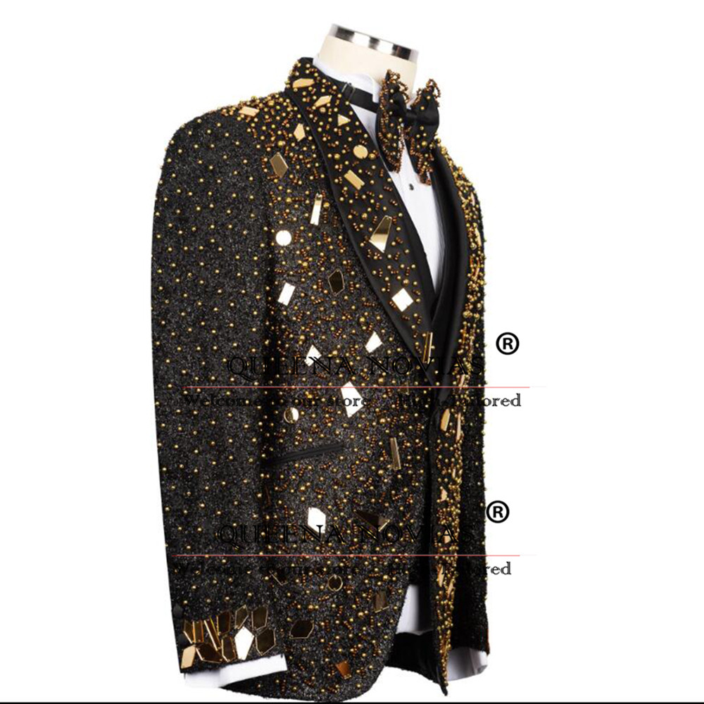 Sparkly Crystals Beading Suit  - Men'S Formal Wear For Reception reseña y precio