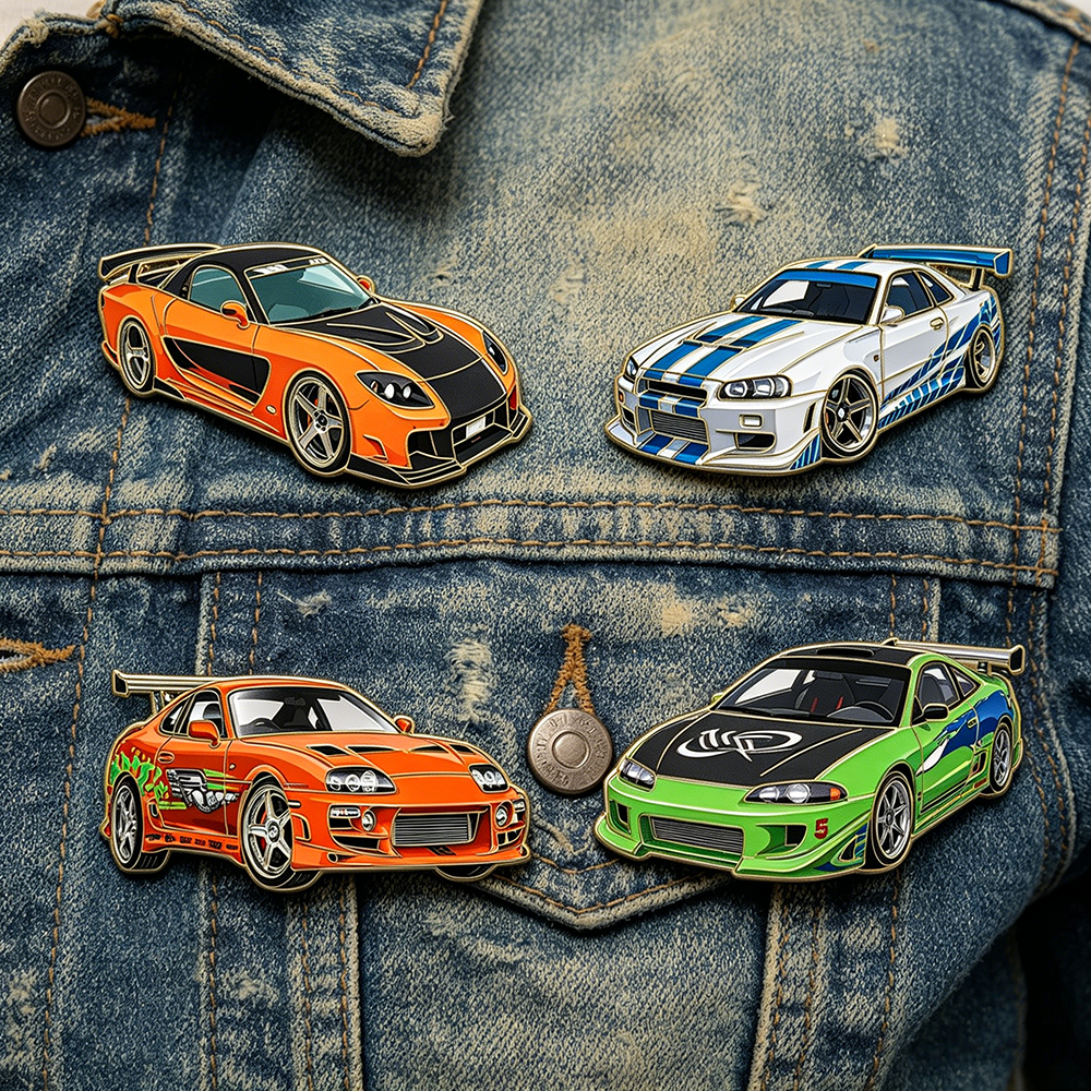 4pcs The Fast and the Furious  - Tuxedo Lapel Pin reseña y precio
