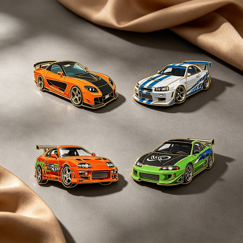 4pcs The Fast and the Furious  - Tuxedo Lapel Pin reseña y precio