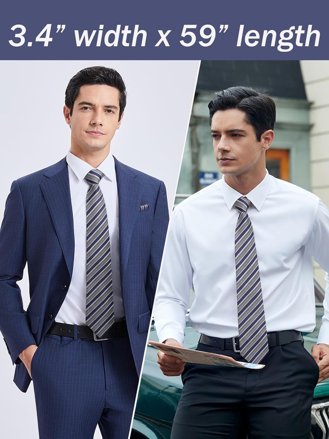 Men's Stripe Tie & Pocket Squa - Mens Formal reseña y precio