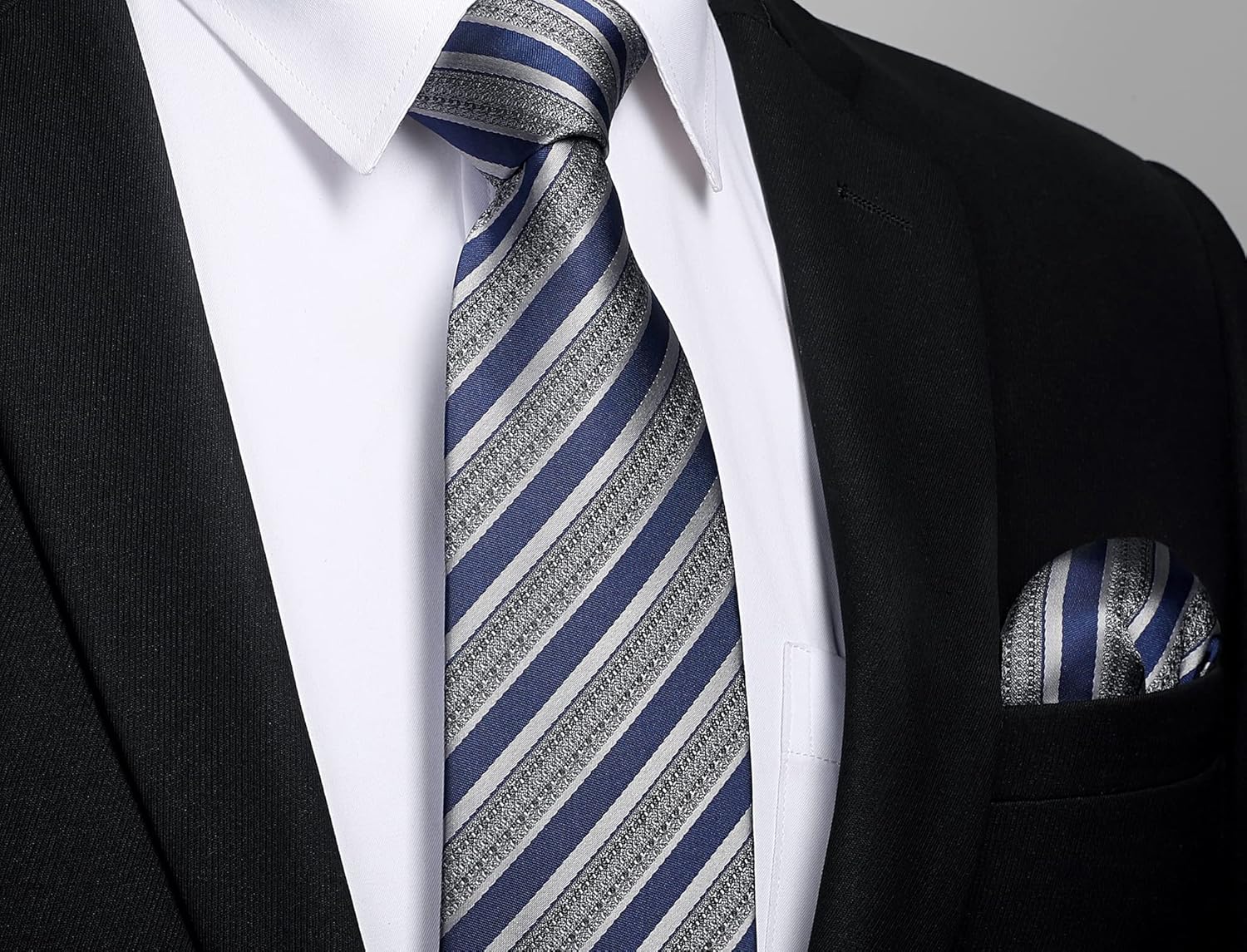 Men's Stripe Tie & Pocket Squa - Mens Formal reseña y precio