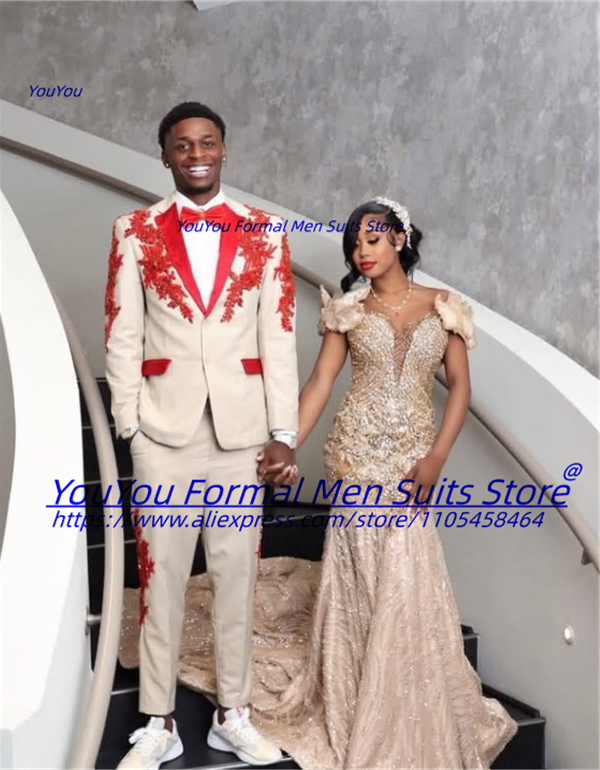 Luxurious Beige Groom Wedding  - Men Formal Wear Wedding reseña y precio
