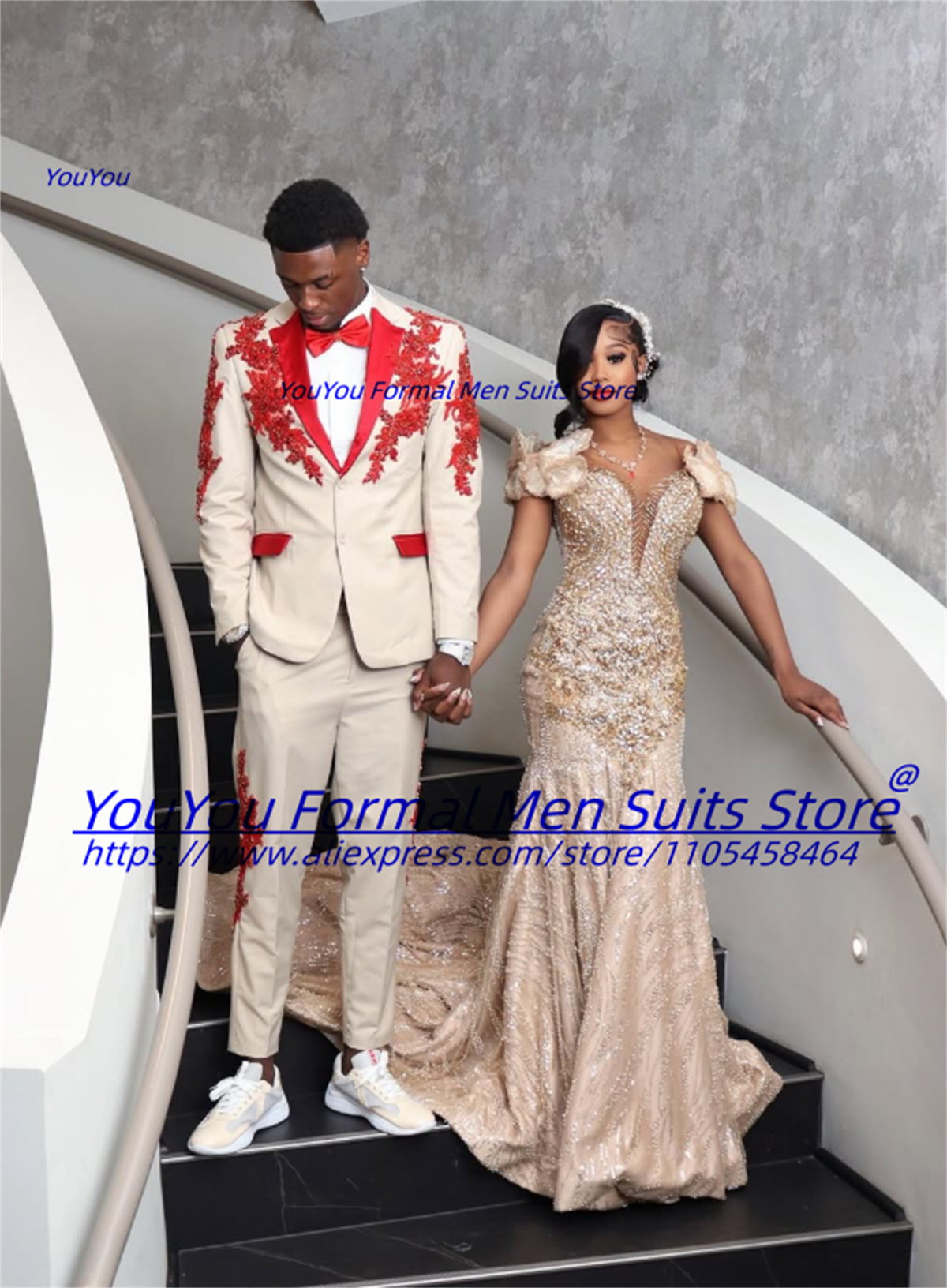Luxurious Beige Groom Wedding  - Men Formal Wear Wedding reseña y precio