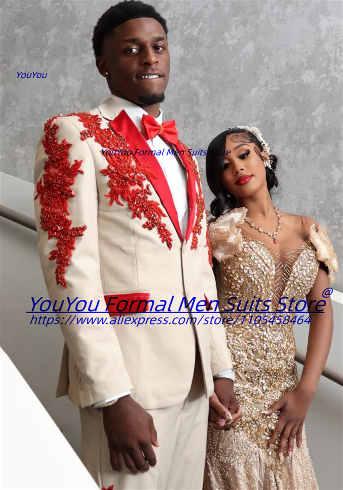 Luxurious Beige Groom Wedding  - Men Formal Wear Wedding reseña y precio