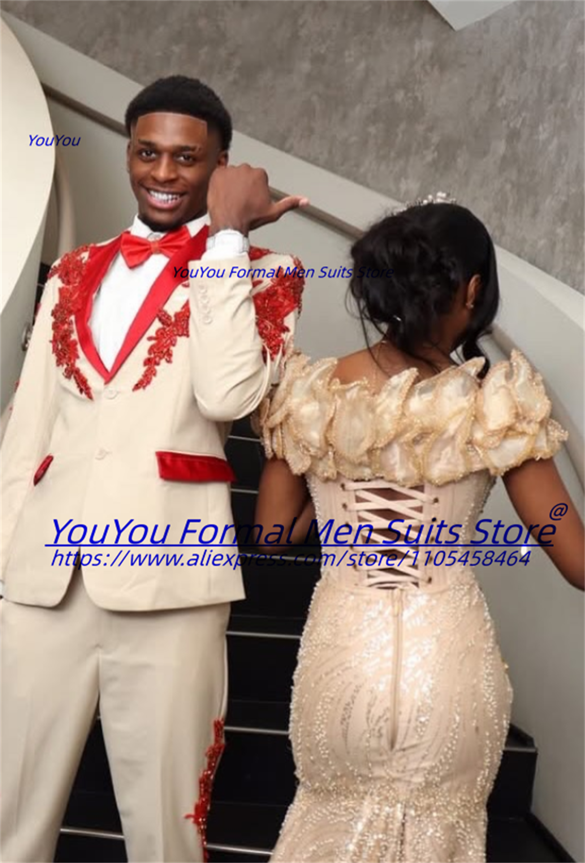 Luxurious Beige Groom Wedding  - Men Formal Wear Wedding reseña y precio