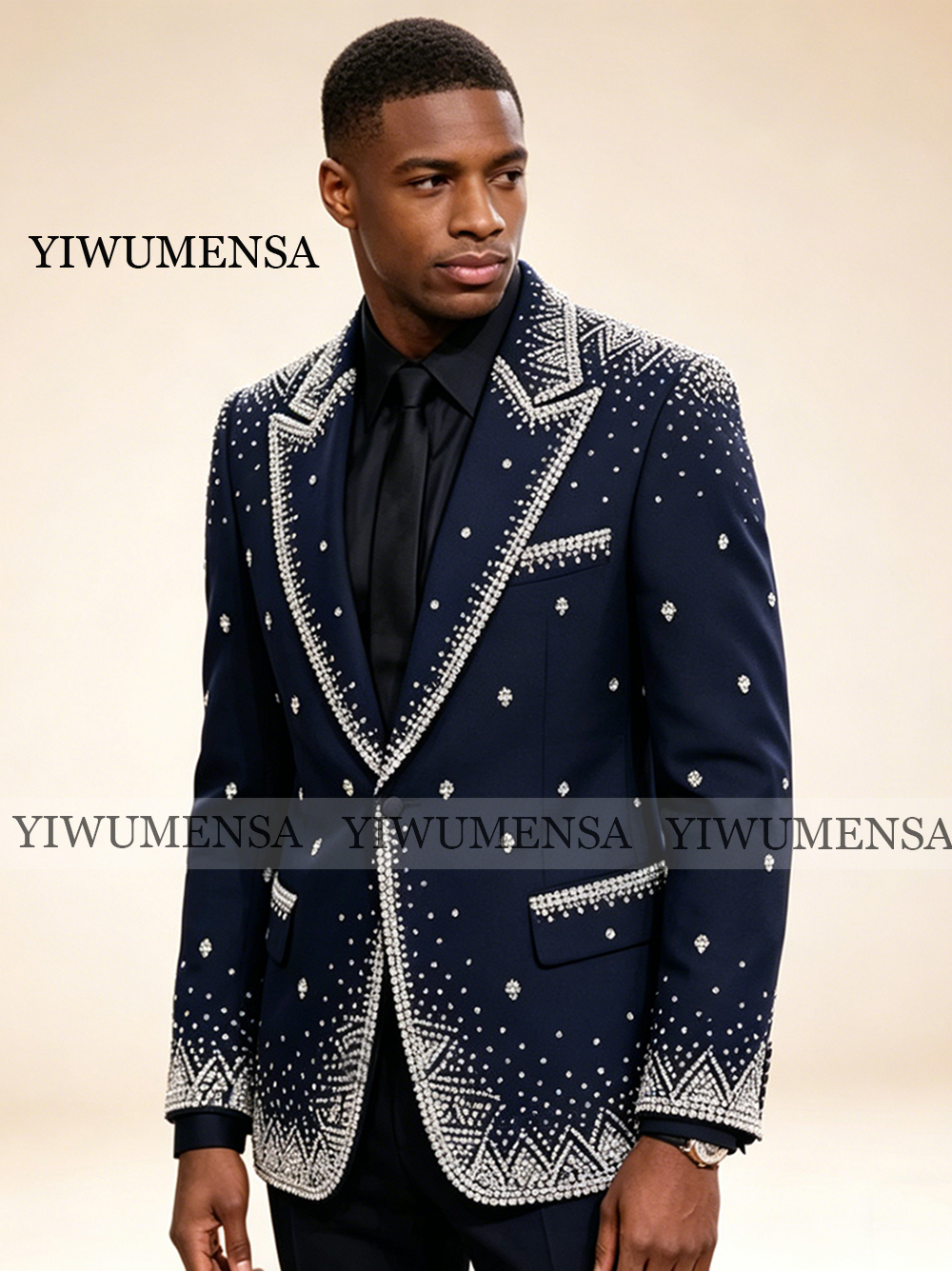 Brilliant Rhinestone Men Suit  - Men Formal Wear Wedding reseña y precio