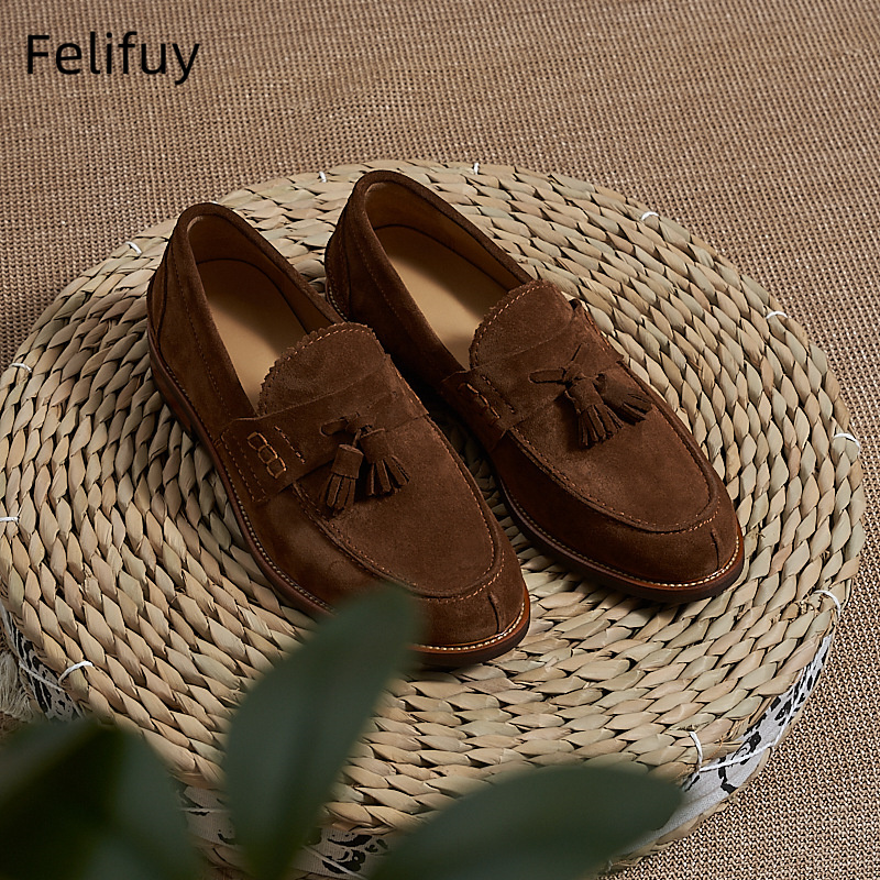 New Brown Men Flat Loafers Cow - Men Formal Wear Wedding reseña y precio