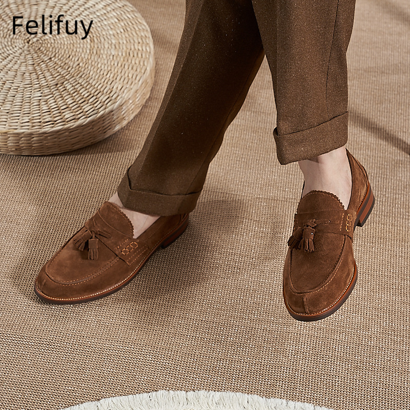 New Brown Men Flat Loafers Cow - Men Formal Wear Wedding reseña y precio