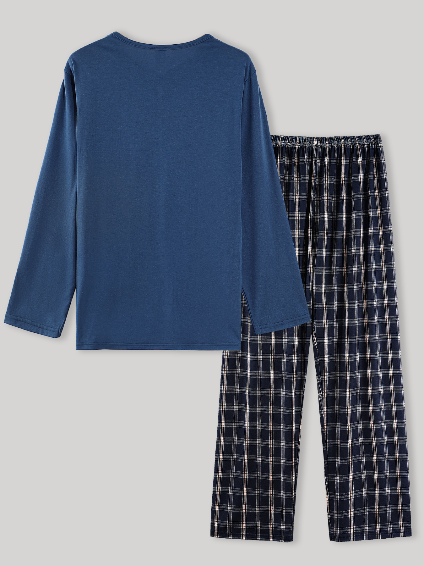 Men's Spring Autumn Blue Henry - Mens Formal reseña y precio