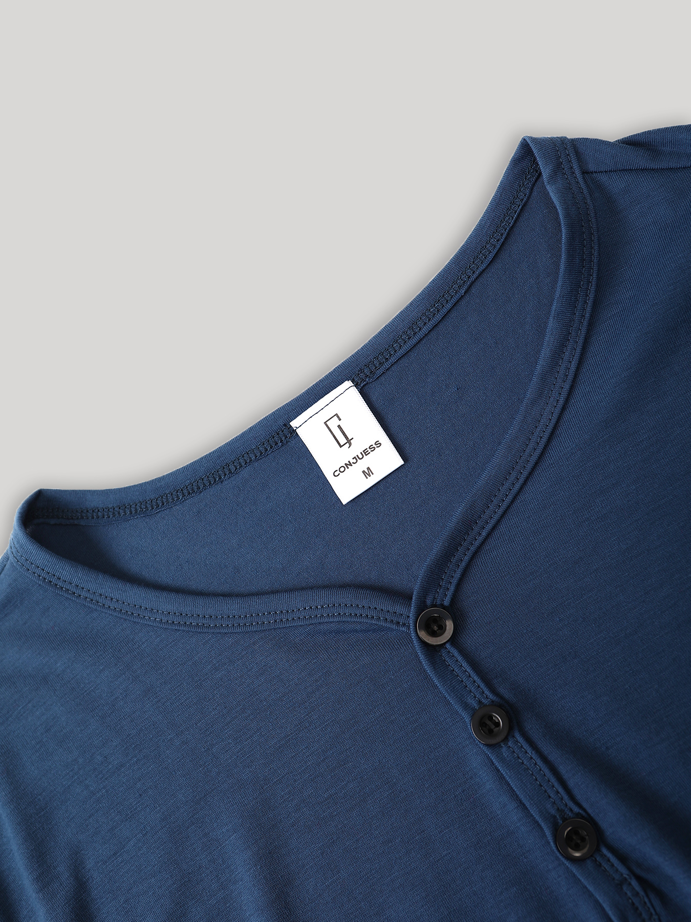 Men's Spring Autumn Blue Henry - Mens Formal reseña y precio