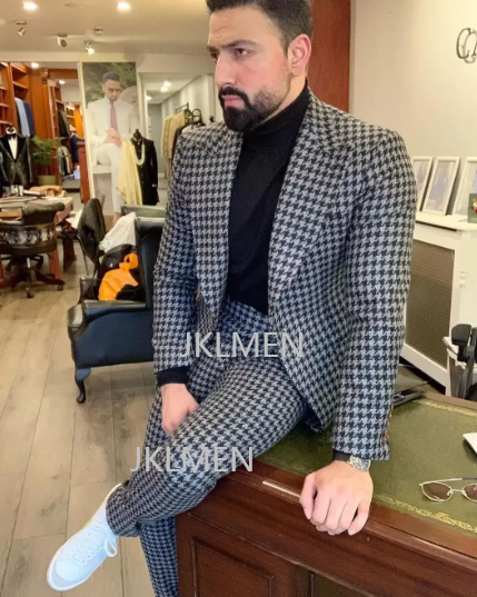 Houndstooth Mens Suits 2PCS We - Men Formal Wear For Wedding reseña y precio