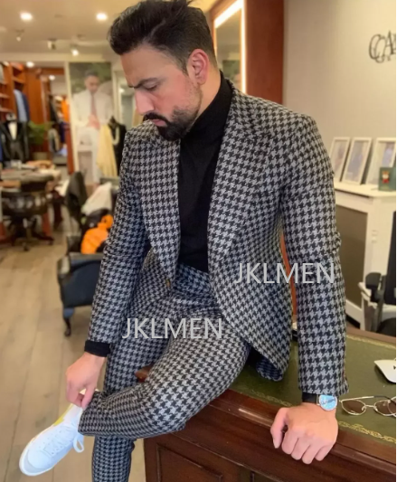 Houndstooth Mens Suits 2PCS We - Men Formal Wear For Wedding reseña y precio