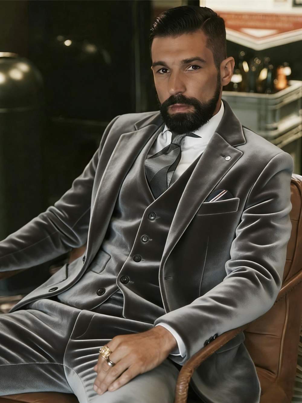 Men's Velvet Suits 3 Pieces Da - Men Formal Party Wear Outfit reseña y precio