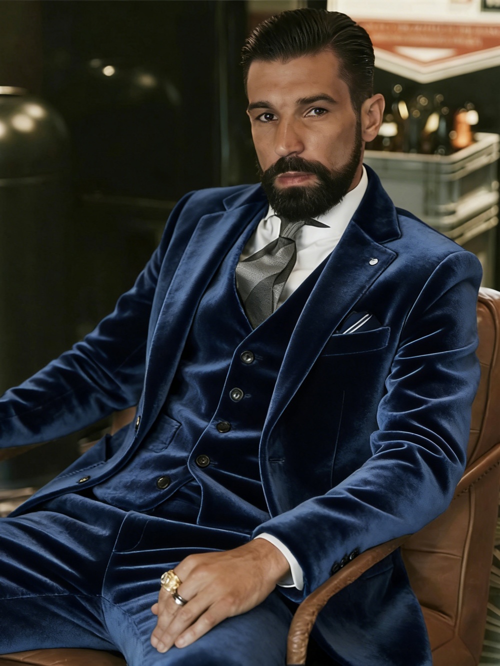 Men's Velvet Suits 3 Pieces Da - Men Formal Party Wear Outfit reseña y precio