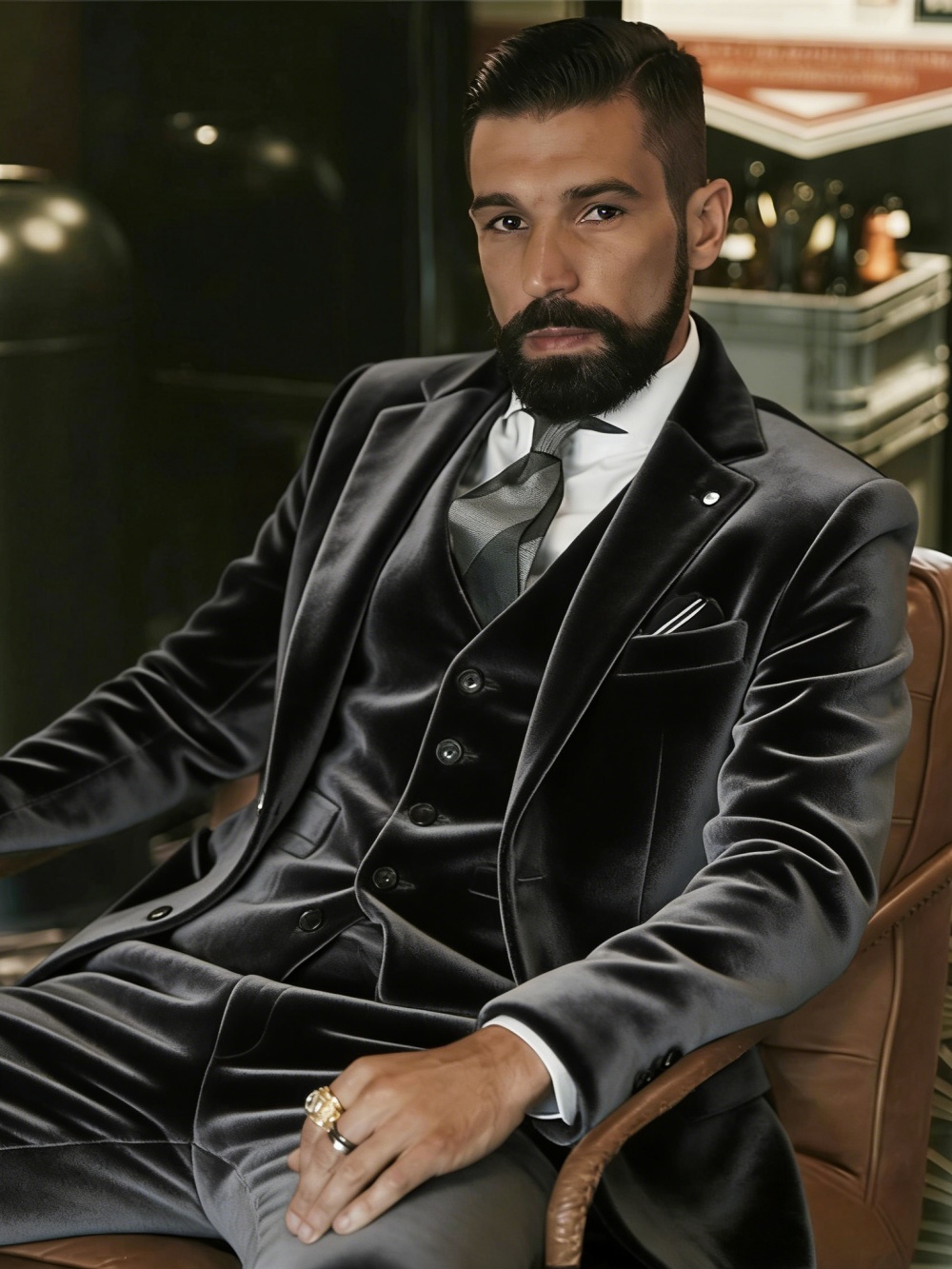 Men's Velvet Suits 3 Pieces Da - Men Formal Party Wear Outfit reseña y precio