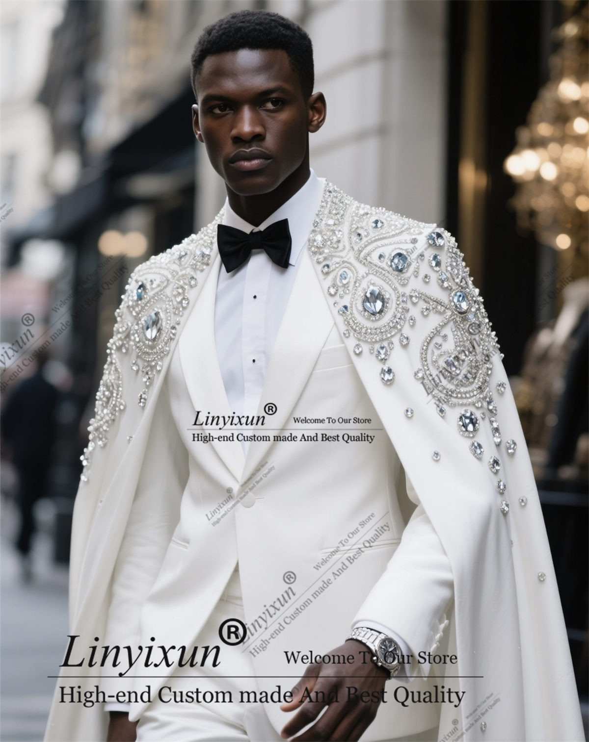 High-end Fashion Diamond Men S - Men Formal Wear Wedding reseña y precio