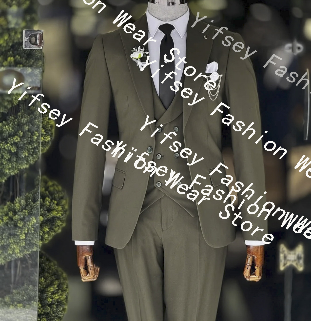 Fashion Army Green Men's Suit  - Men Formal Party Wear Outfit reseña y precio
