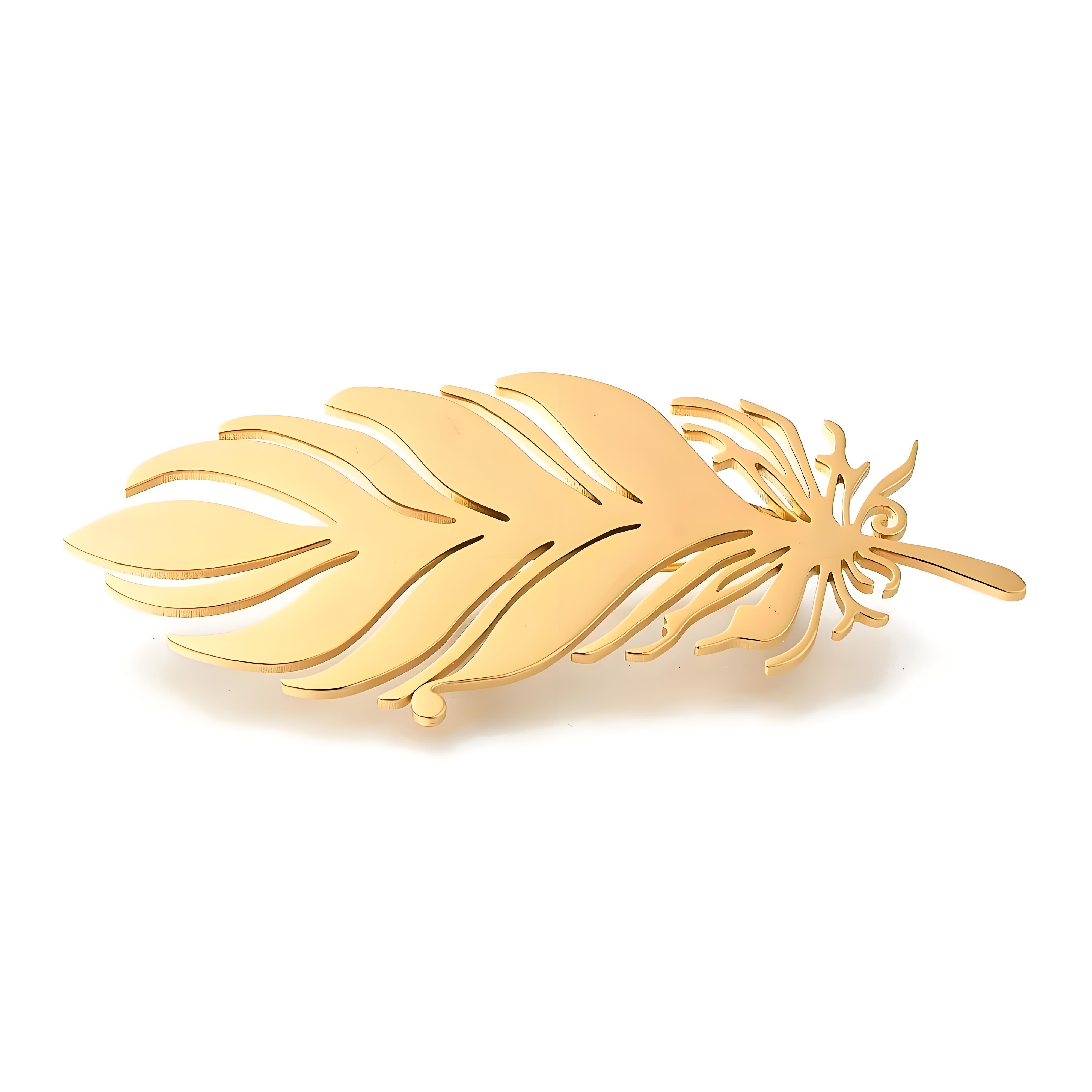 Gold - Plated Feather Brooch,  - Tuxedo Lapel Pin reseña y precio