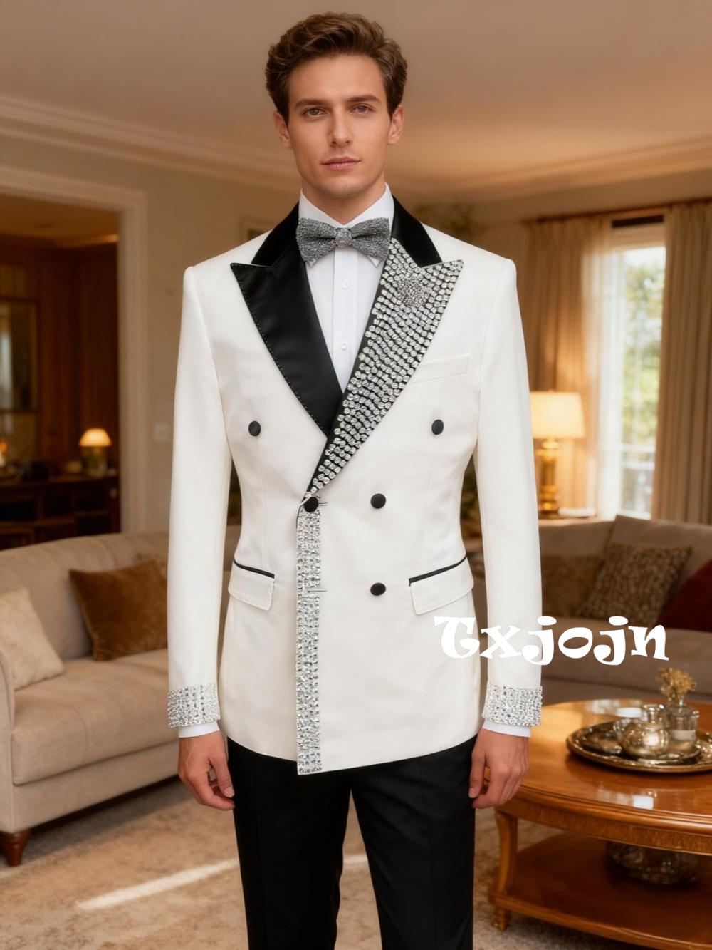 Dazzling Luxury Beaded Men's S - Men'S Formal Wear For Engagement reseña y precio